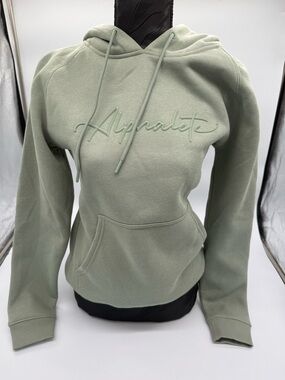 Alphalete Women's Sage Green Pullover Hoodie with Script Logo